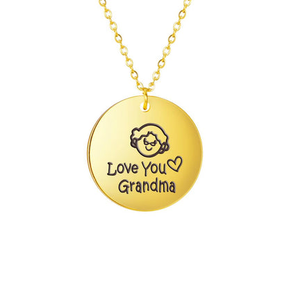 Grandpa Necklace Grandma Jewelry Family Chain Gift Stainless Steel Pendant For Grandmother Grandfat 9