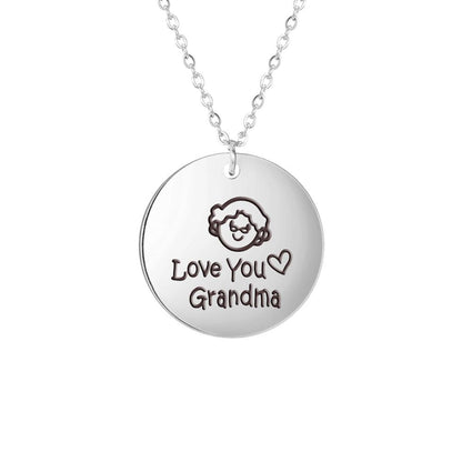 Grandpa Necklace Grandma Jewelry Family Chain Gift Stainless Steel Pendant For Grandmother Grandfat 10