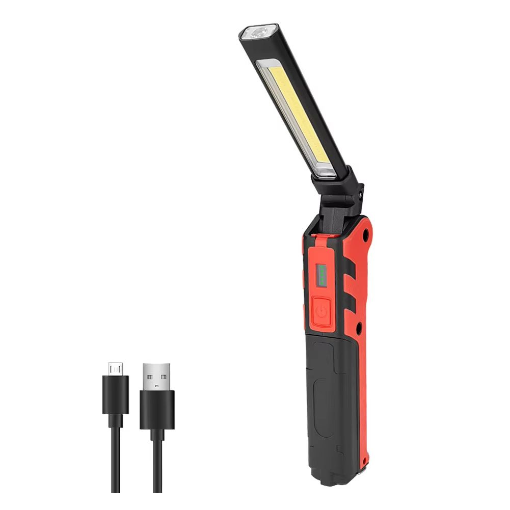 Rechargeable COB LED Work Light  Dimmable Flashlight With Magnetic Hook Power Bank Function  18650  6