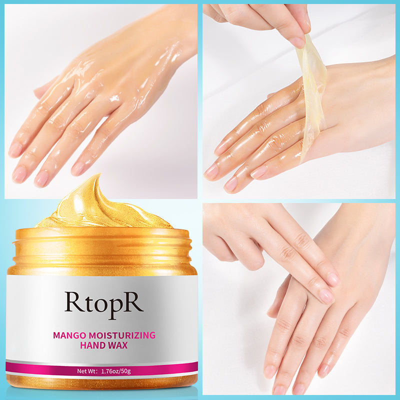 Mango Moisturizing Hand Wax Mask, Repair, Exfoliating Hand Therapy for Calluses with Anti-Aging Acid Paraffin Care Scrub