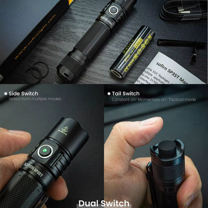 Sofirn SP35T Tactical Flashlight  3800 Lumen Powerful LED Torch With USBC Rechargeable Battery  Dua 2