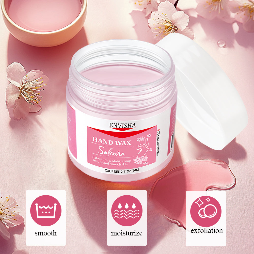 ENVISHA Sakura Honey Hand Mask, 60G Deep Hydration, Exfoliating Treatment for Moisturizing, Whitening, and Dead Skin