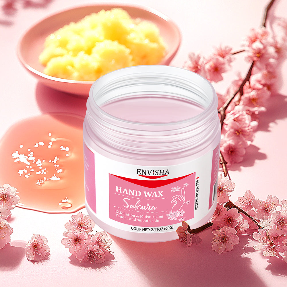 ENVISHA Sakura Honey Hand Mask, 60G Deep Hydration, Exfoliating Treatment for Moisturizing, Whitening, and Dead Skin