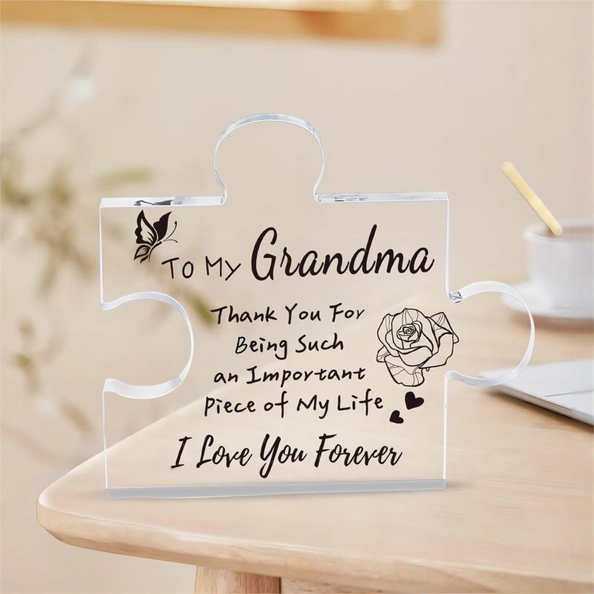 Carved Acrylic Puzzle Plaque, Grandma Gifts, Funny Birthday Gift for Grandma, Unique Christmas Gift Keepsake