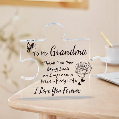 Carved Acrylic Puzzle Plaque, Grandma Gifts, Funny Birthday Gift for Grandma, Unique Christmas Gift Keepsake