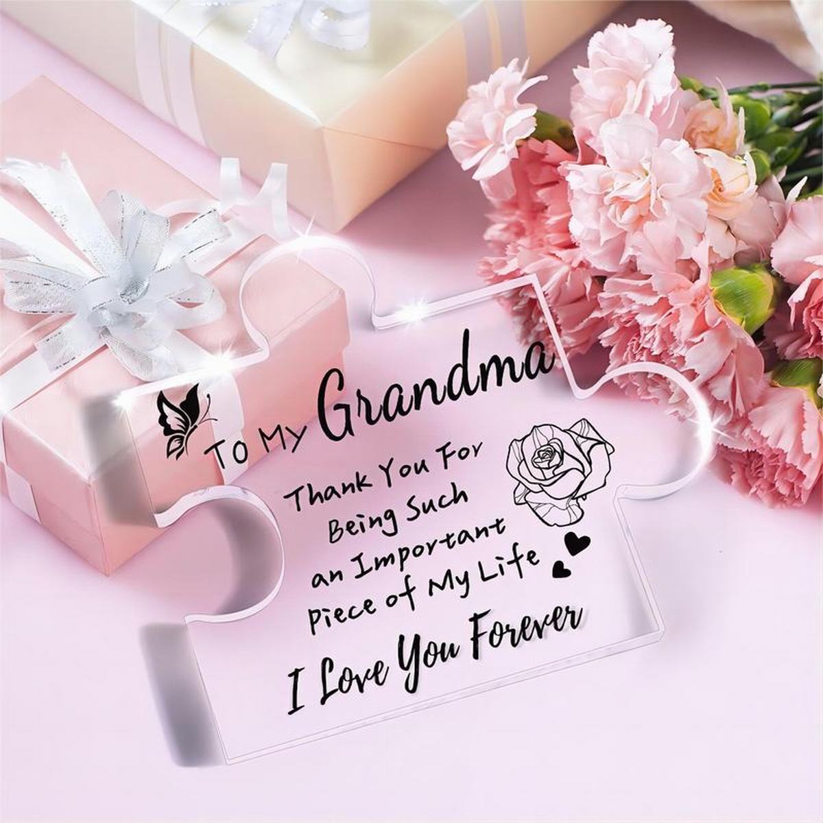 Carved Acrylic Puzzle Plaque, Grandma Gifts, Funny Birthday Gift for Grandma, Unique Christmas Gift Keepsake