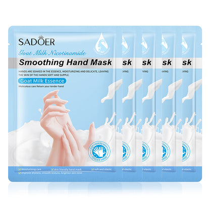 SADOER Goat Milk Moisturizing Hand Mask, Whitening & Nourishing Anti-Aging Hydrating Hand Gloves for Ultimate Skin Care