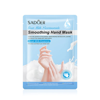 SADOER Goat Milk Moisturizing Hand Mask, Whitening & Nourishing Anti-Aging Hydrating Hand Gloves for Ultimate Skin Care