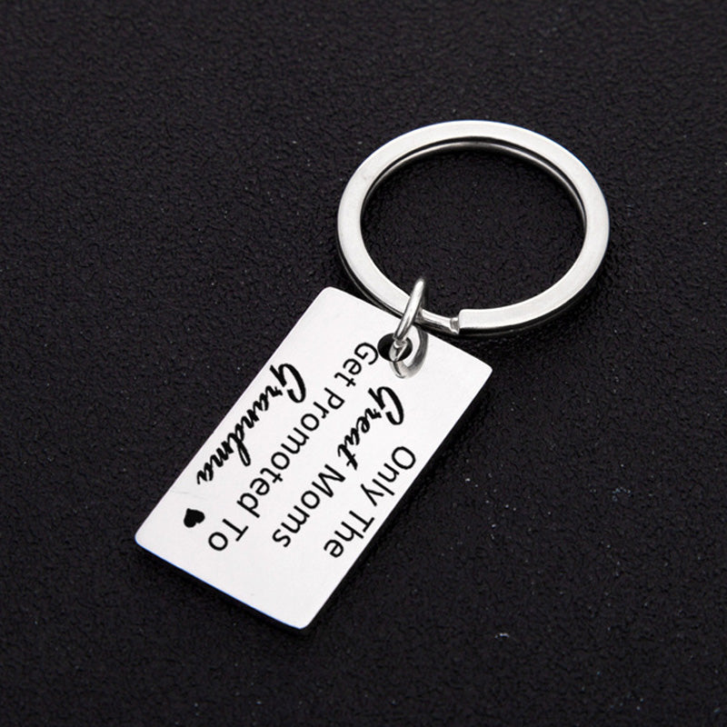 Gift From Kids, Only The Great Moms Get Promoted To Grandma Grandpa Keychain, Soon To Be Grandma Grandpa