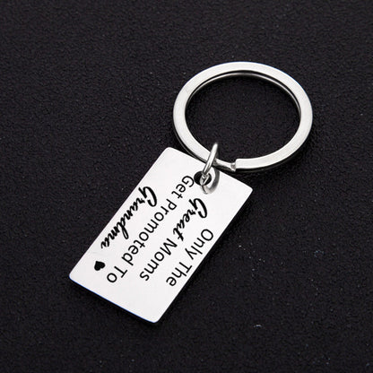 Gift From Kids, Only The Great Moms Get Promoted To Grandma Grandpa Keychain, Soon To Be Grandma Grandpa