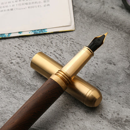 Luxury Retro Wood Bronze Fountain Pen Wooden Office Writing Calligraphy Pen For Business Art And St 5