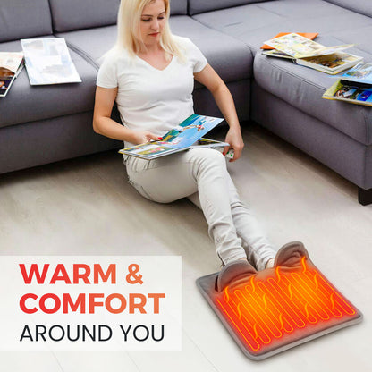 Electric Foot Heating Pad, Washable Feet Warmer, Soft Plush Thermal Blanket, Foot Warming Mat for Home, Office, Bedroom