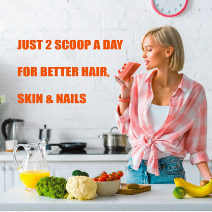Nature4U Multi Collagen Peptides Powder with Biotin, Hyaluronic Acid, Vitamin C, 10g Dose for Healthy Hair, Skin, Nail