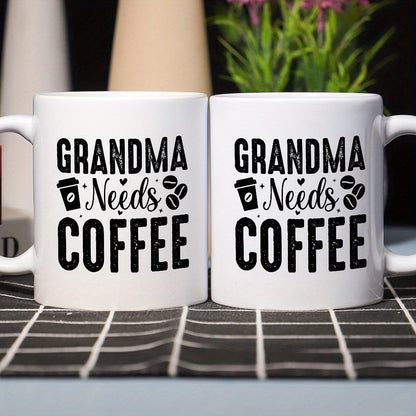 Funny Grandma Needs Coffee Mug 11oz Ceramic Cup Cute Grandparent Gift Idea Reusable Coffee Cup For  1