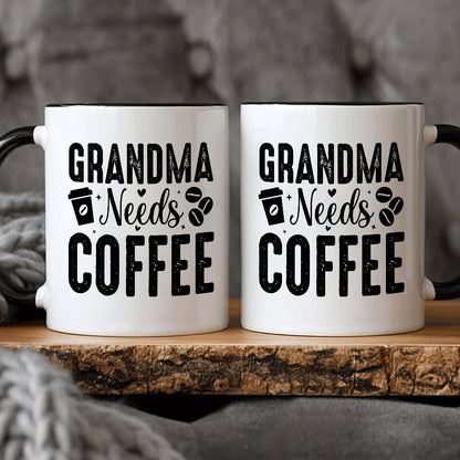 Funny Grandma Needs Coffee Mug 11oz Ceramic Cup Cute Grandparent Gift Idea Reusable Coffee Cup For  3