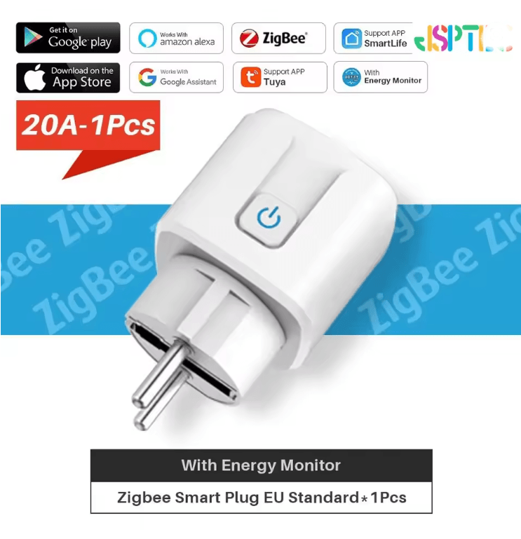 PowerSense Zigbee Smart Plug EU 16A 20A With Energy Monitoring 2
