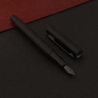Matte Black Metal Fountain Pen with Smooth Nib, Professional Office, School Supplies & Writing Gift Pen