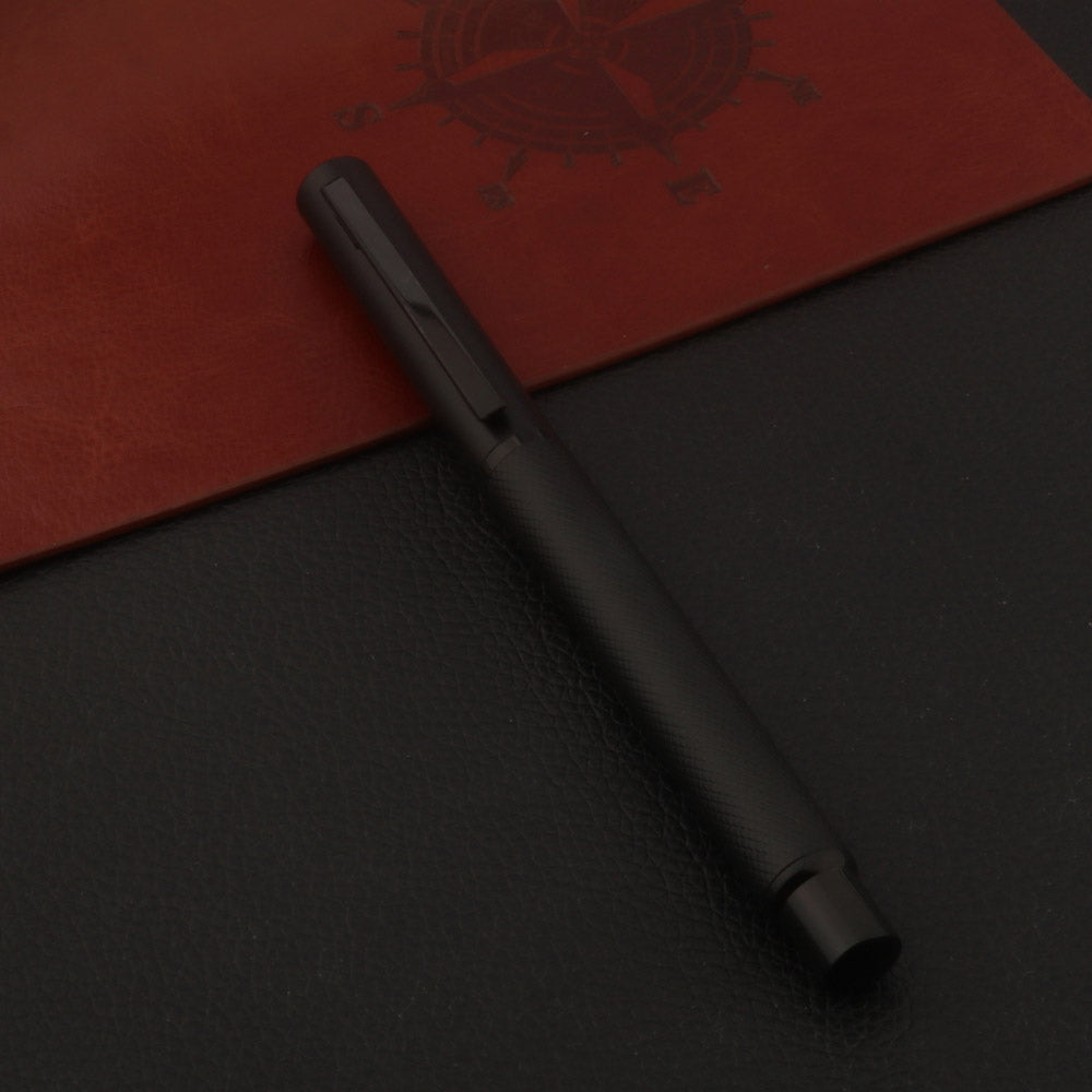 Matte Black Metal Fountain Pen with Smooth Nib, Professional Office, School Supplies & Writing Gift Pen