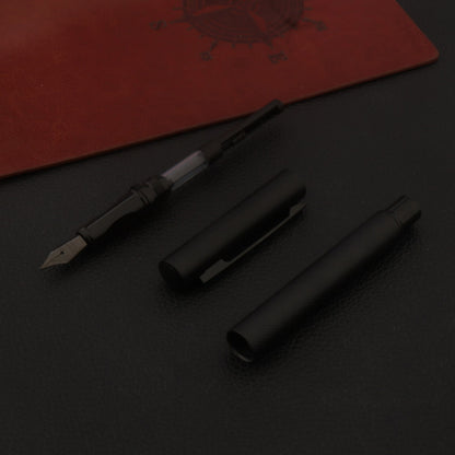 Matte Black Metal Fountain Pen with Smooth Nib, Professional Office, School Supplies & Writing Gift Pen