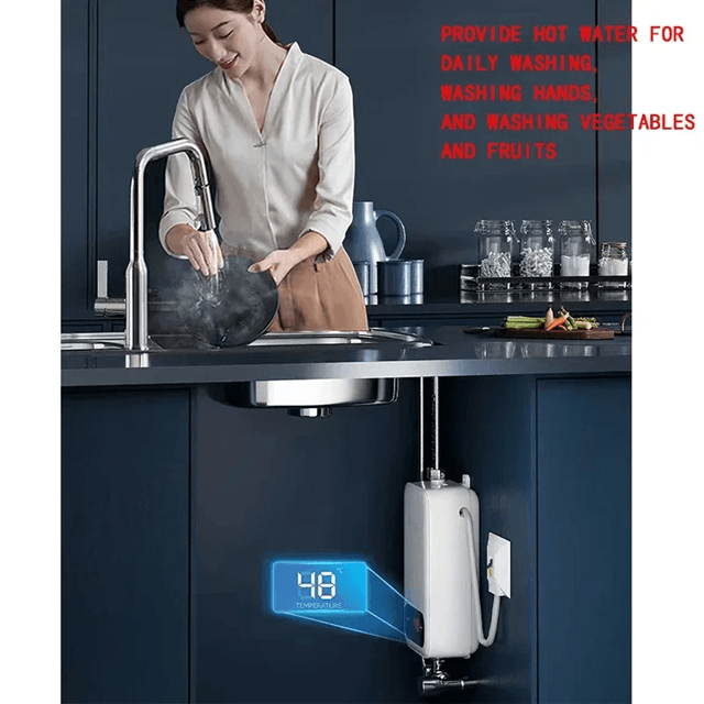 HeatFlow Instant Electric Water Heater Portable Hot Shower For Bathroom And Kitchen 2