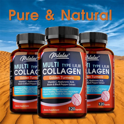 Multi Collagen Peptides Capsules with Biotin & Hyaluronic Acid, Supports Skin Hydration, Hair Growth, Joint Health