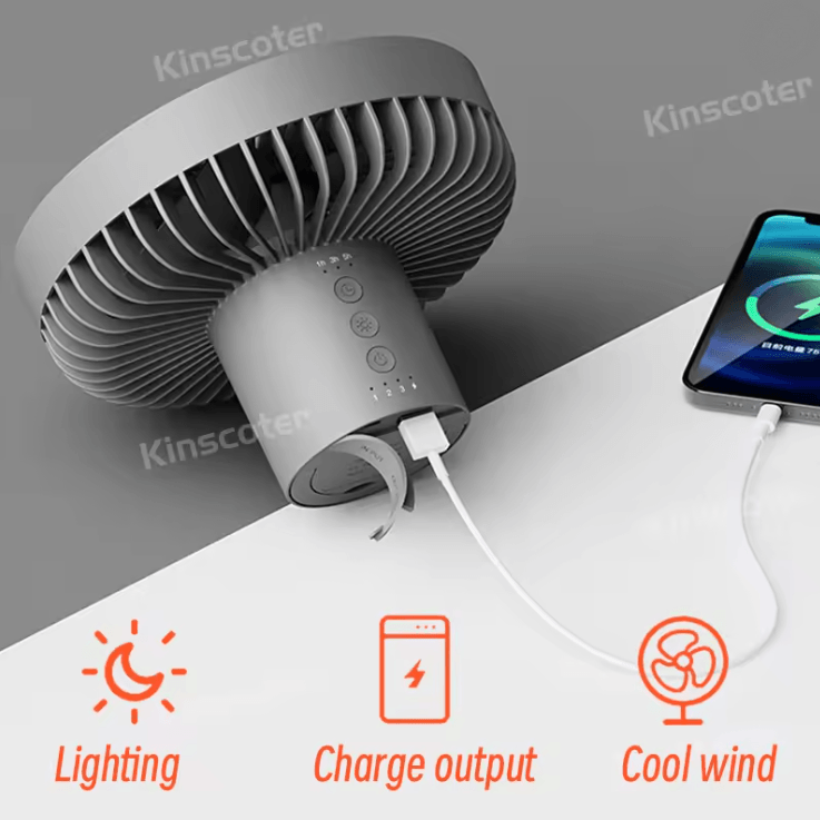 BreezeMax Rechargeable Camping Fan With Power Bank And LED Light 1