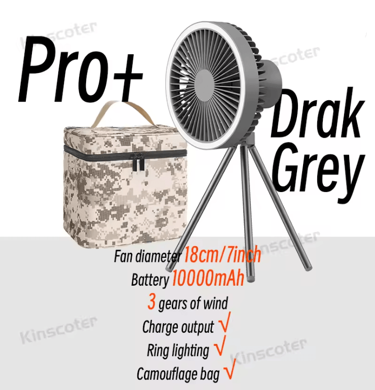 BreezeMax Rechargeable Camping Fan With Power Bank And LED Light 6