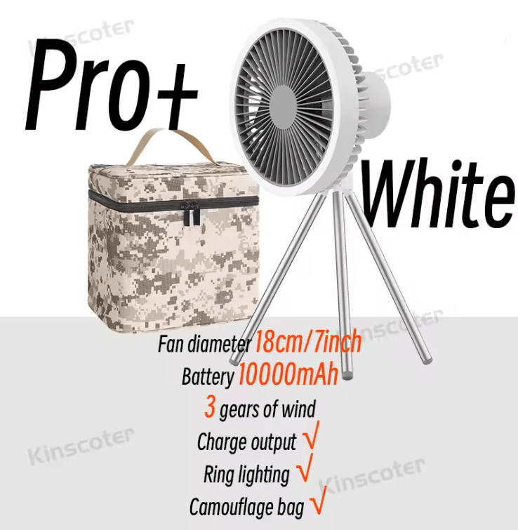 BreezeMax Rechargeable Camping Fan With Power Bank And LED Light 7