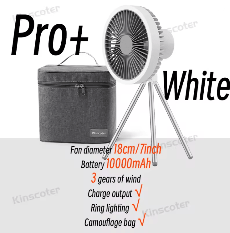 BreezeMax Rechargeable Camping Fan With Power Bank And LED Light 8