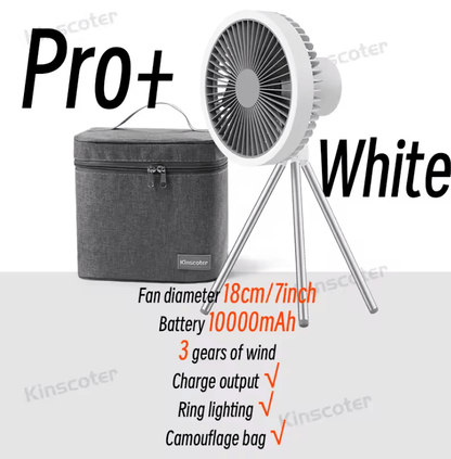 BreezeMax Rechargeable Camping Fan With Power Bank And LED Light 8