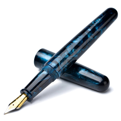Fuliwen Resin Acrylic Fountain Pen, Blue Black Acrylic Nib, Elegant Ink Pen Luxury Gift for Business, Office