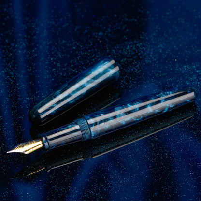 Fuliwen Resin Acrylic Fountain Pen, Blue Black Acrylic Nib, Elegant Ink Pen Luxury Gift for Business, Office