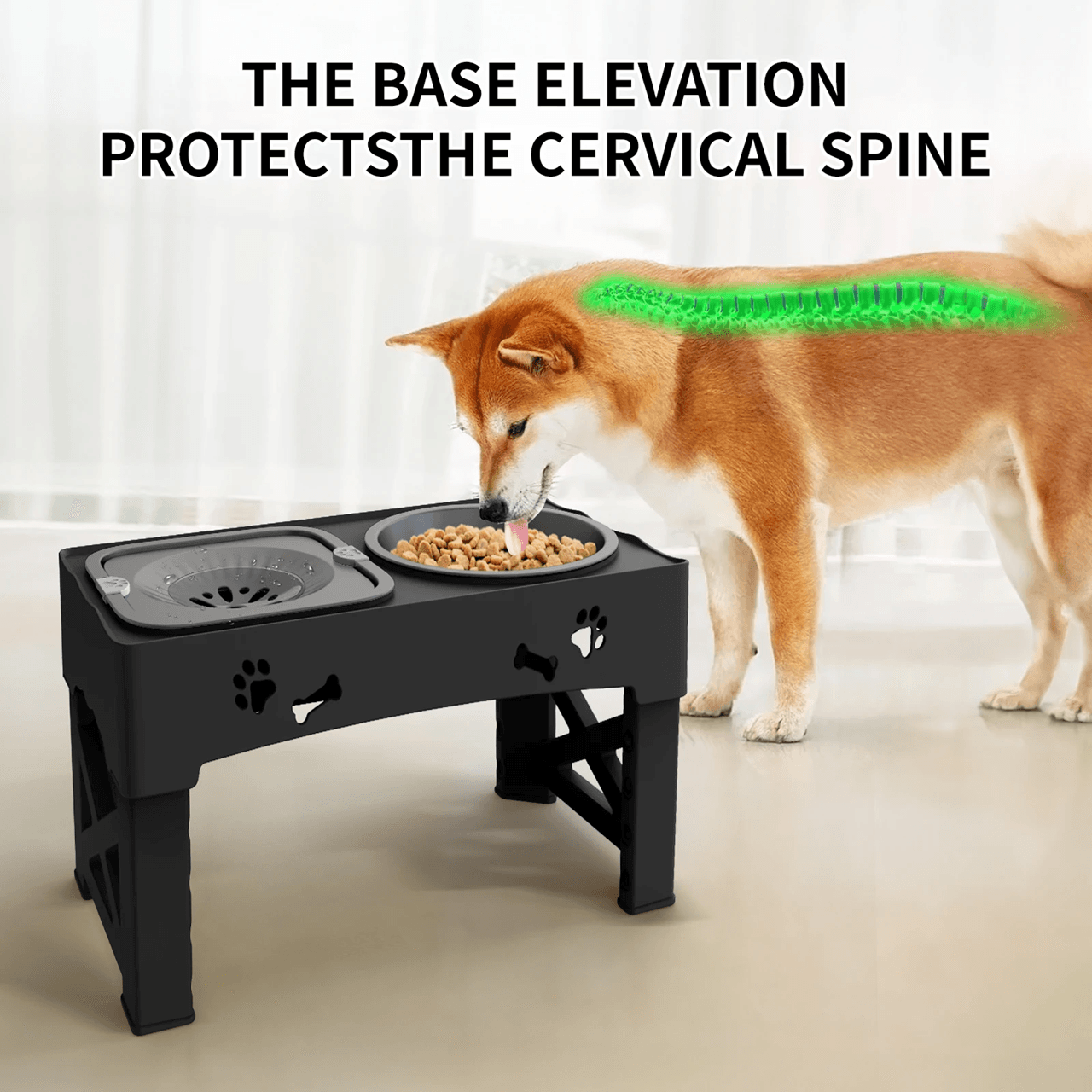 PawEase 3 In 1 Adjustable Pet Feeder With Double Bowls And Slow Feed Design 2
