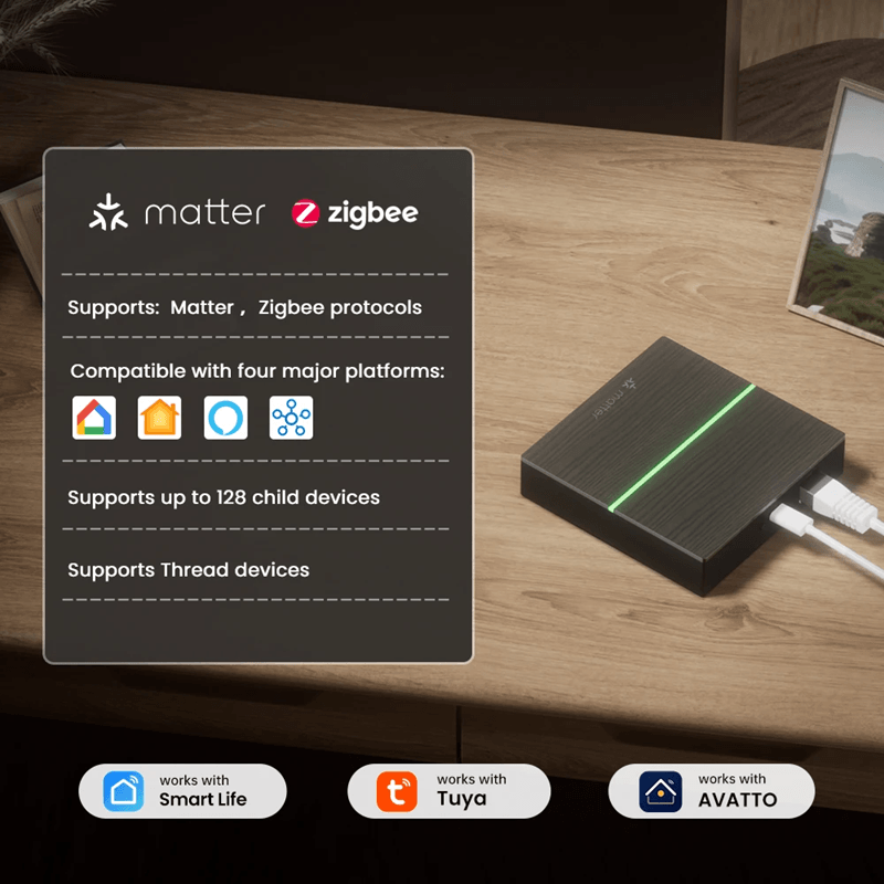 Avatto Tuya Matter Smart Home Gateway Hub With Zigbee And Voice Assistant Support 1
