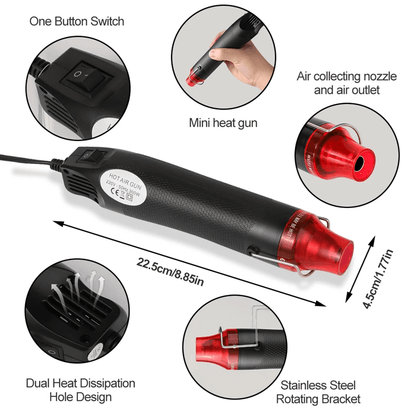 HeatPro Mini Hot Air Gun DIY Electric Heat Tool With Stand 2