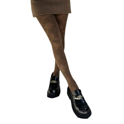 Fashion Forward Women Tights Vintage Argyle Patterned Cotton Leggings Pantyhose Opaque Stockings Ho 5