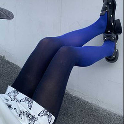 Sexy Opaque Gradient Velvet Tights for Women, Sheer Pantyhose Nightclub Stockings, Female Hosiery Pantys Spring Summer