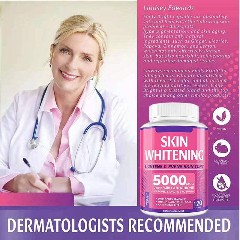 Advanced Multi-Collagen, Glutathione Supplement for Anti-Aging, Skin Radiance, Immunity Support, 120 Capsules
