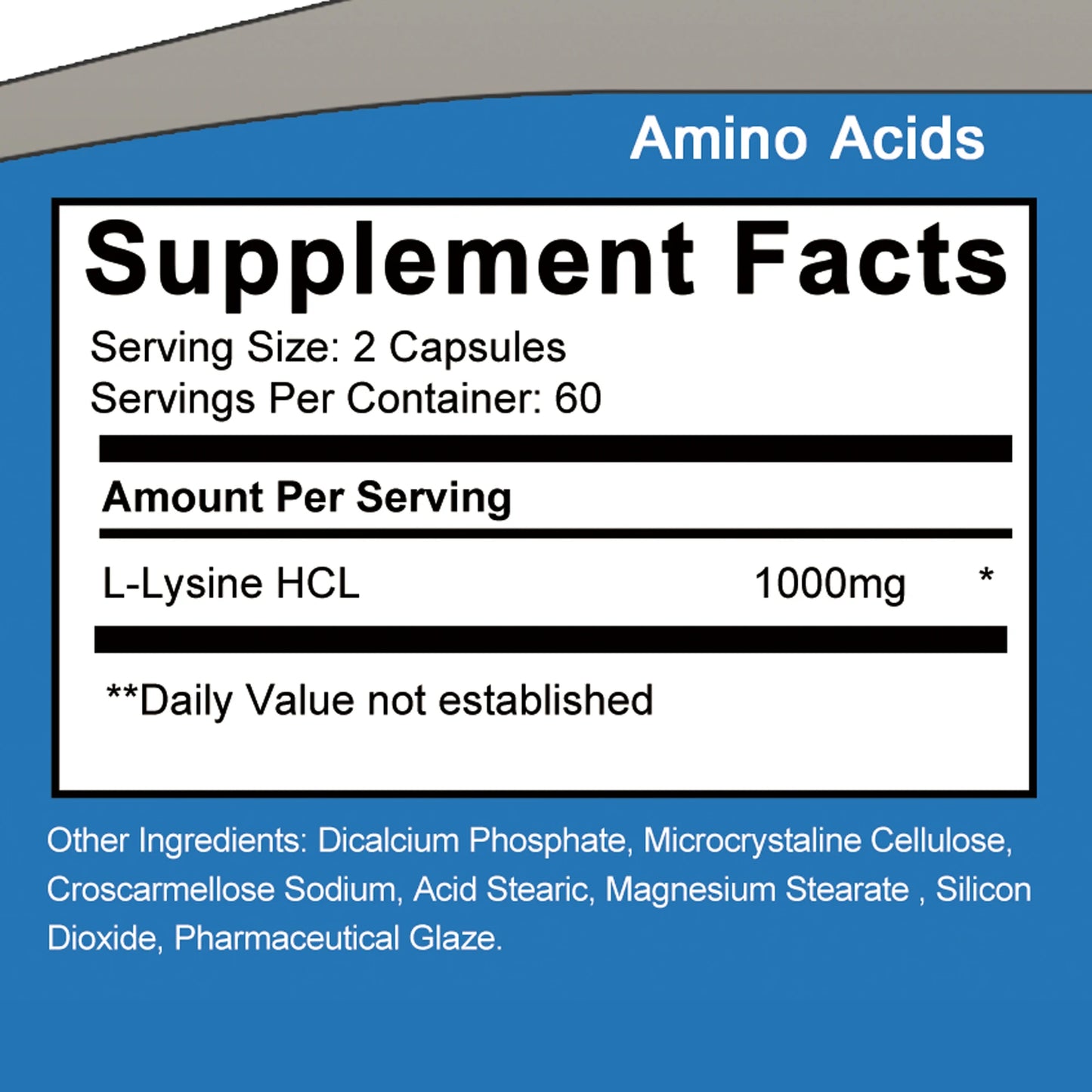 L-Lysine 120 Capsules, 1000mg Premium Supplement for Immune Support, Collagen Synthesis, Skin Health, Boosts Metabolism