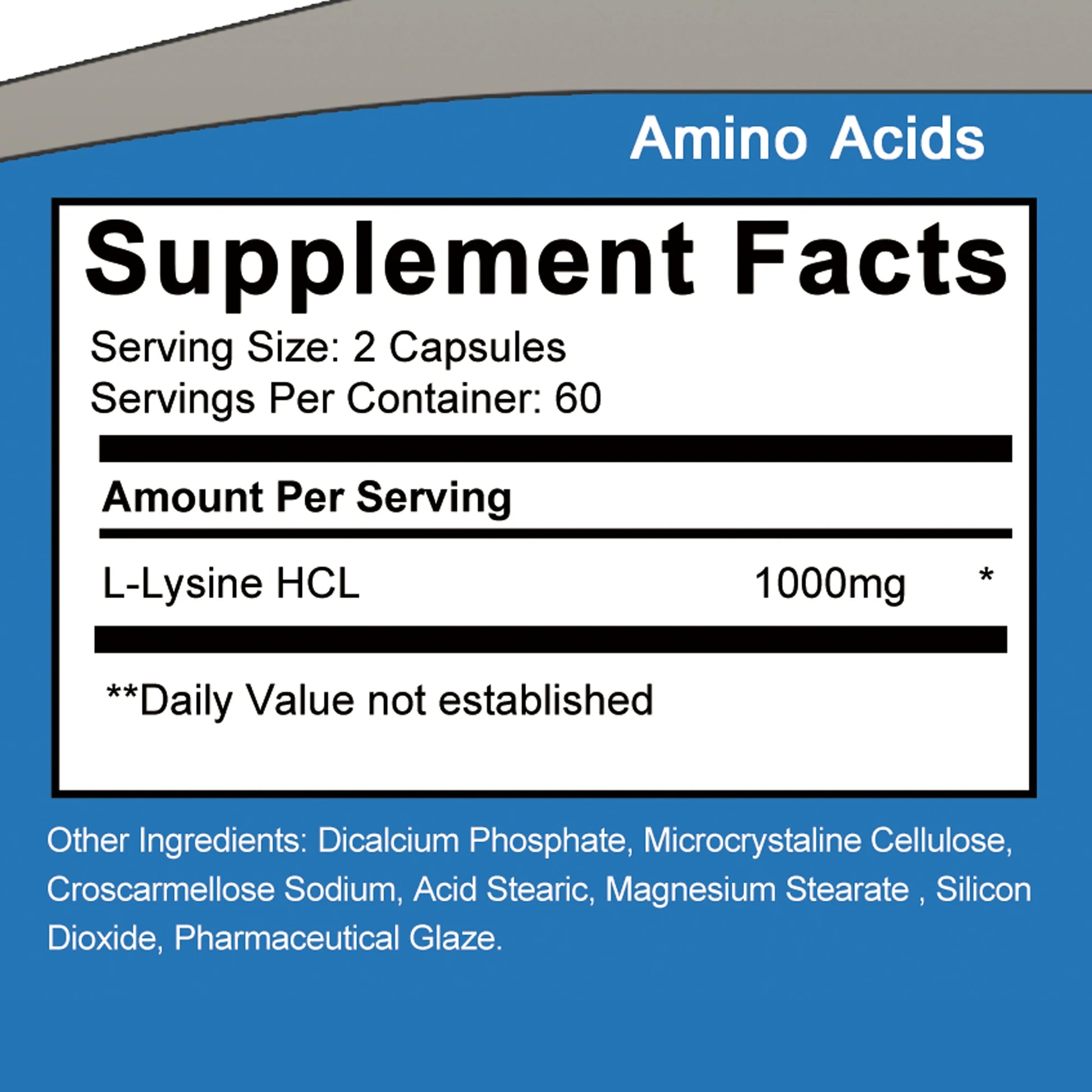 L-Lysine 120 Capsules, 1000mg Premium Supplement for Immune Support, Collagen Synthesis, Skin Health, Boosts Metabolism