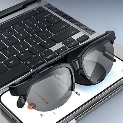 Bluetooth AI Intelligent Translation Glasses, Wireless Sunglasses with Built-in Microphone, Speakers & Headphones