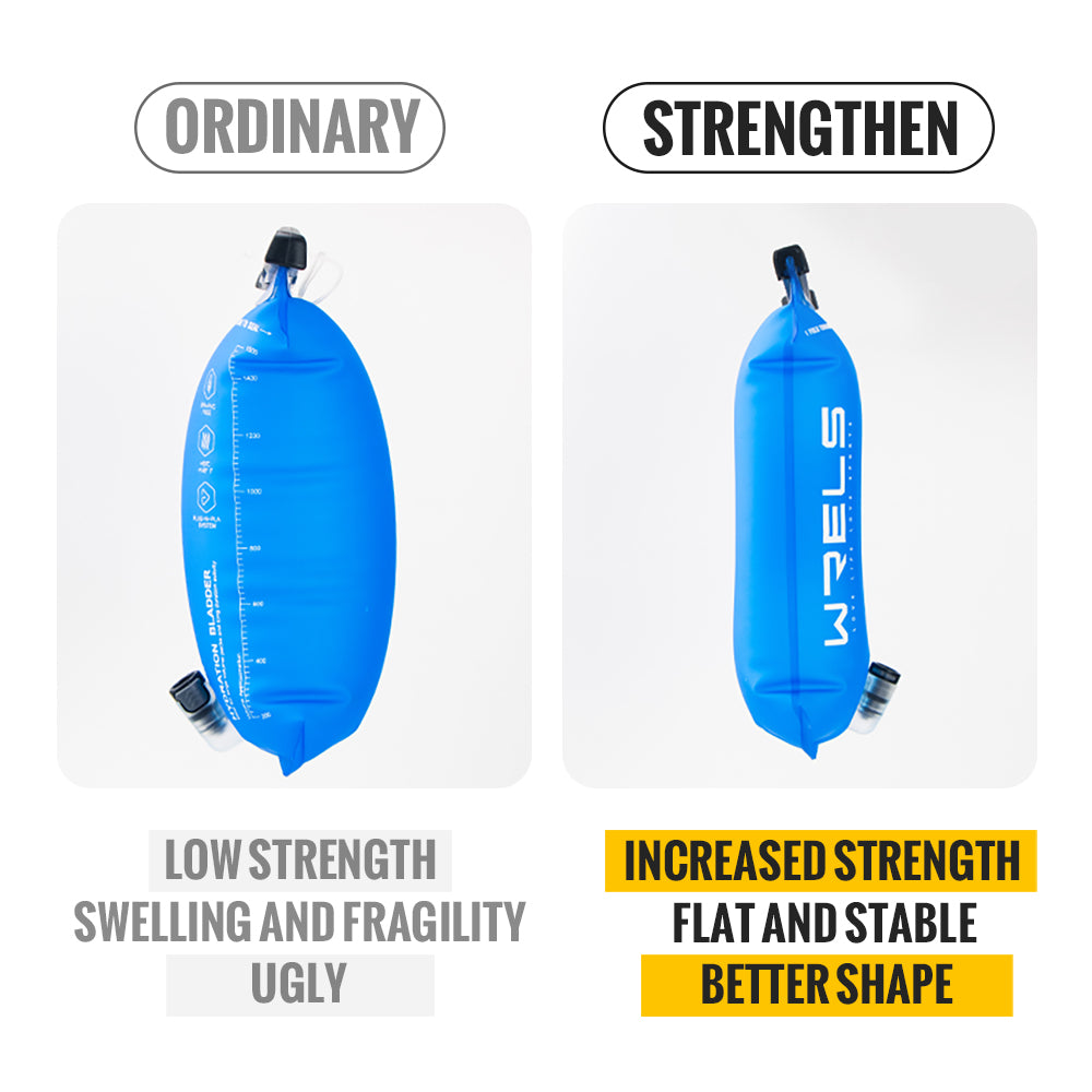 WRELS Sports Water Bladder, BPA Free, Portable Hydration Pack for Hiking & Camping, 1L-3L