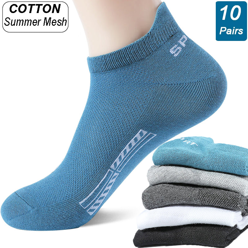Men's Ankle Socks, Breathable Cotton Athletic Sports Socks, Mesh Casual Summer Short Sokken Gift Set