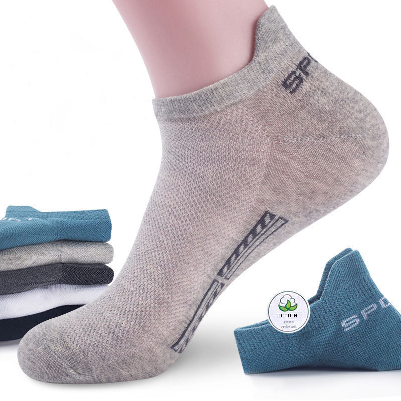 Mens Ankle Socks Breathable Cotton Athletic Sports Socks Mesh Casual Summer Short Sokken Gift Set 4