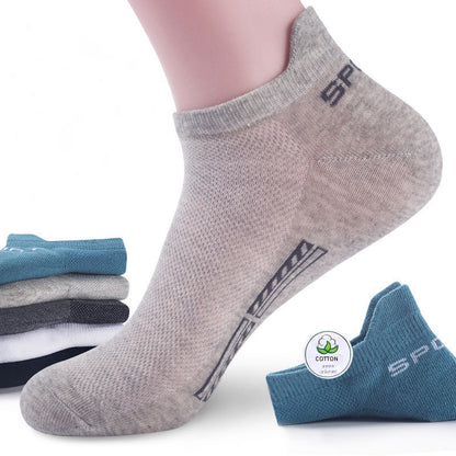 Mens Ankle Socks Breathable Cotton Athletic Sports Socks Mesh Casual Summer Short Sokken Gift Set 4