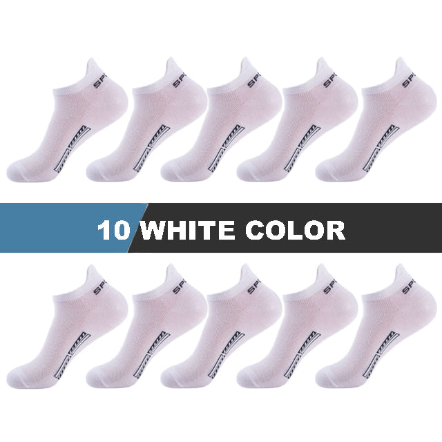 Mens Ankle Socks Breathable Cotton Athletic Sports Socks Mesh Casual Summer Short Sokken Gift Set 8