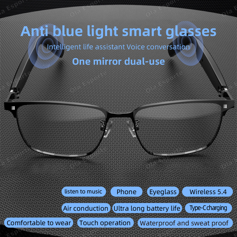 Convertible TWS Smart Glasses With Sunglasses  Clear Lenses Wireless Audio Bluetooth Call Music Out 3