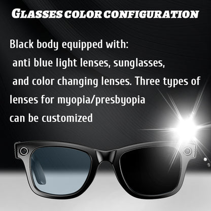 Upgrade Smart Glasses With Camera Video Recording, AI Photo Recognition, Bluetooth Call Translation & Smart Voice
