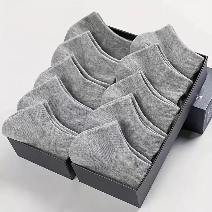 Mens Breathable Ankle Socks, Spring Summer Thin Cotton Socks for Casual & Business Wear