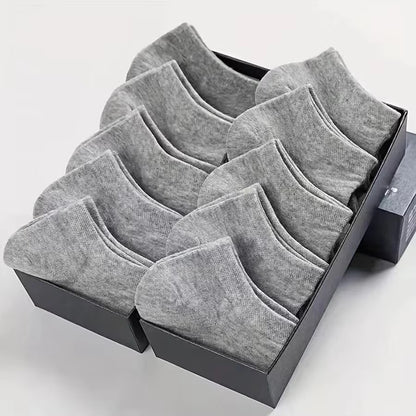 Mens Breathable Ankle Socks, Spring Summer Thin Cotton Socks for Casual & Business Wear